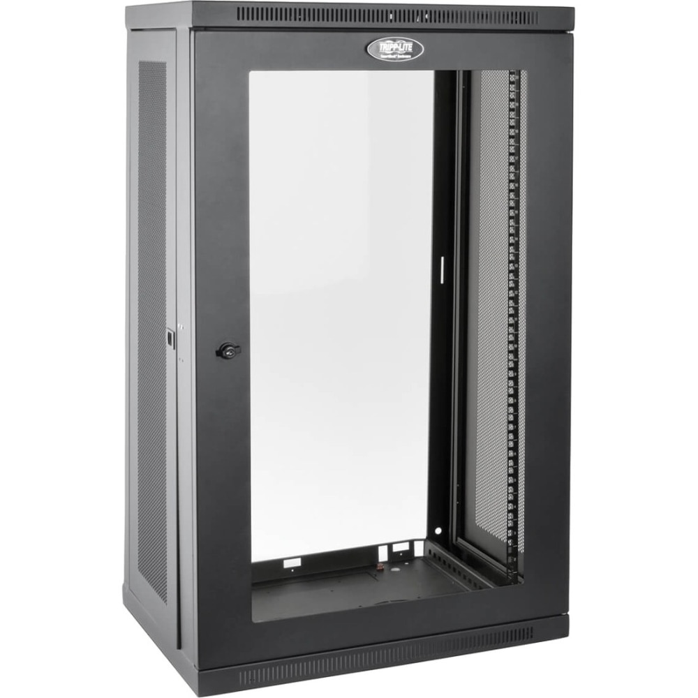 Tripp Lite 21U Wall Mount Rack Enclosure Server Cabinet w/Acrylic Door - For LAN Switch, Patch Panel - 21U Rack Height x 19in Rack Width x 16.50in Rack Depth - Wall Mountable - Black Powder Coat - Steel, Acrylic MPN:SRW21UG