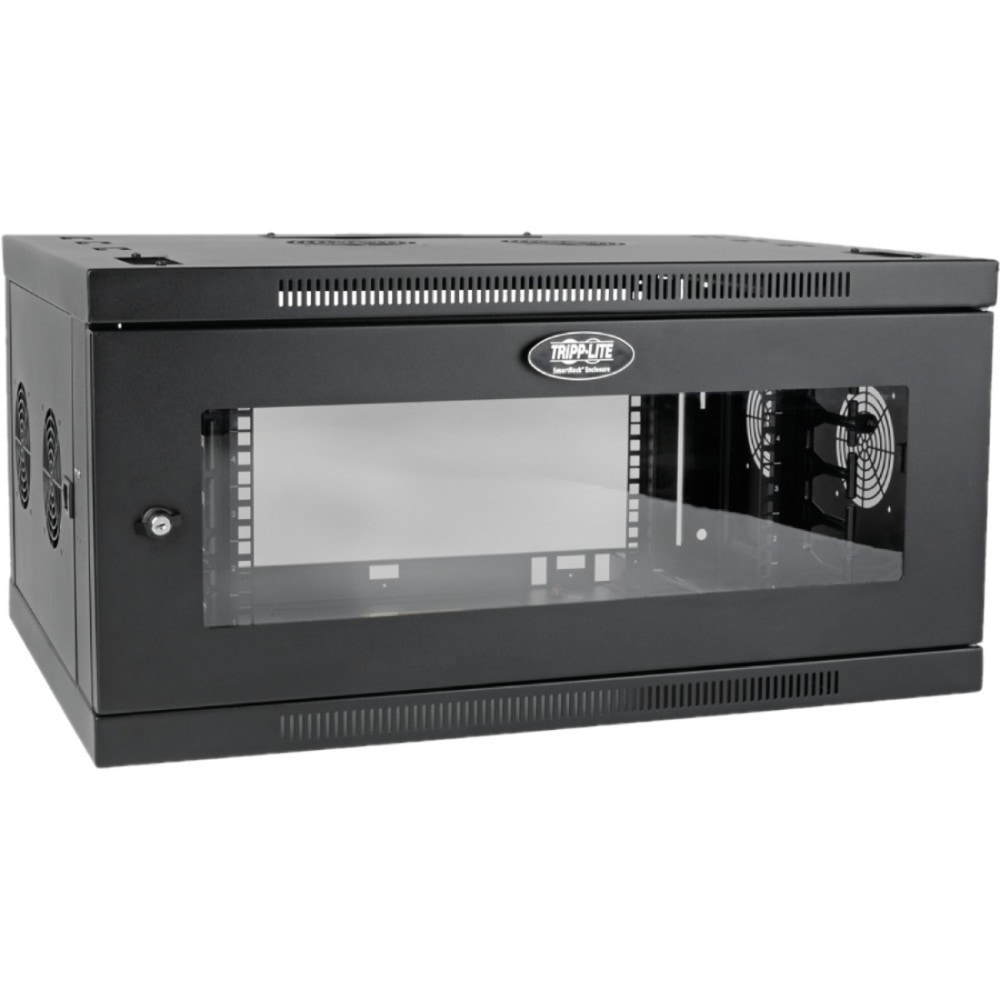 Tripp Lite 6U Wallmount Rack Enclosure Wide Cable Management Acrylic Window - 19in 6U Wide x 20.50in Deep Wall Mountable for Server, LAN Switch, Patch Panel - Black Powder Coat - Steel, Acrylic MPN:SRW6UDPGVRT