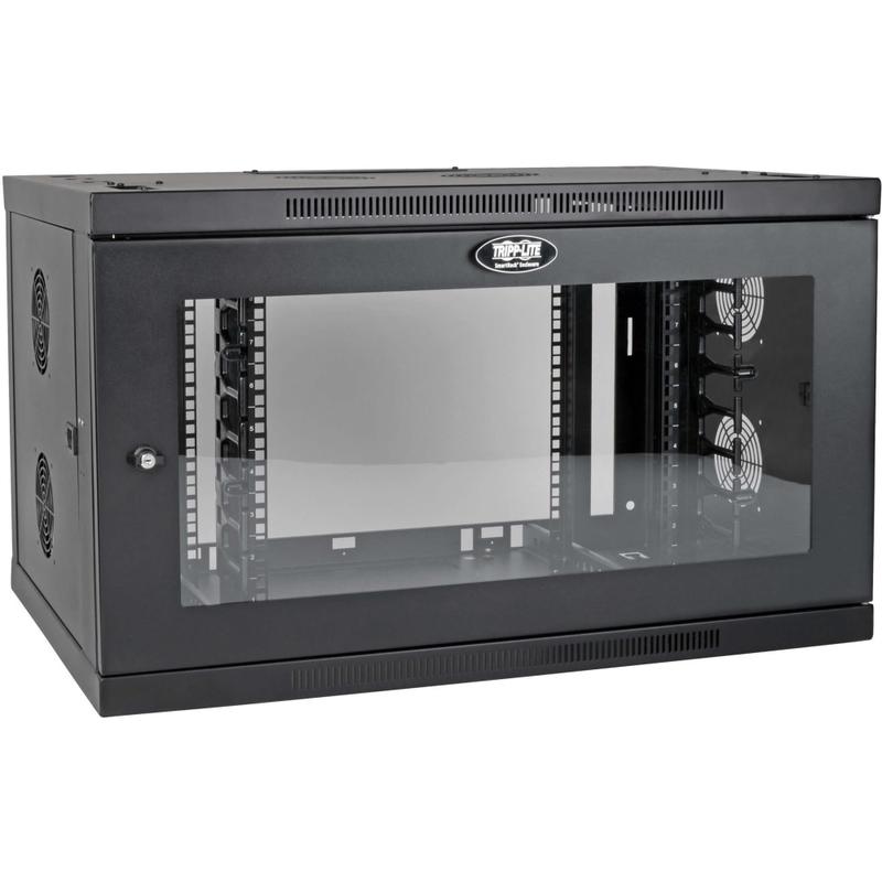 Tripp Lite 9U Wallmount Rack Enclosure Wide Cable Management Acrylic Window - For Server, LAN Switch, Patch Panel - 9U Rack Height x 19in Rack Width x 20.50in Rack Depth - Wall Mountable - Black Powder Coat MPN:SRW9UDPGVRT