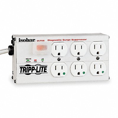 Surge Protector Strip 6 Outlet Gray MPN:ISOBAR 6 ULTRA HG