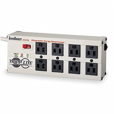 Surge Protector Strip 8 Outlet Gray MPN:ISOBAR 8 ULTRA