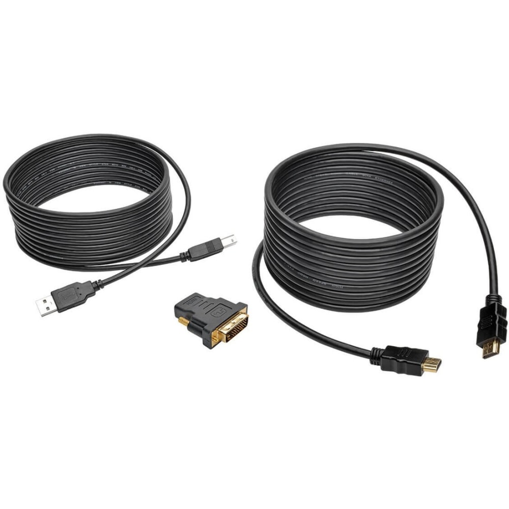 Tripp Lite 15ft HDMI DVI USB KVM Cable Kit USB A/B Keyboard Video Mouse 15ft - Video / audio / data cable kit - 15 ft - black - molded (Min Order Qty 4) MPN:P782-015-DH