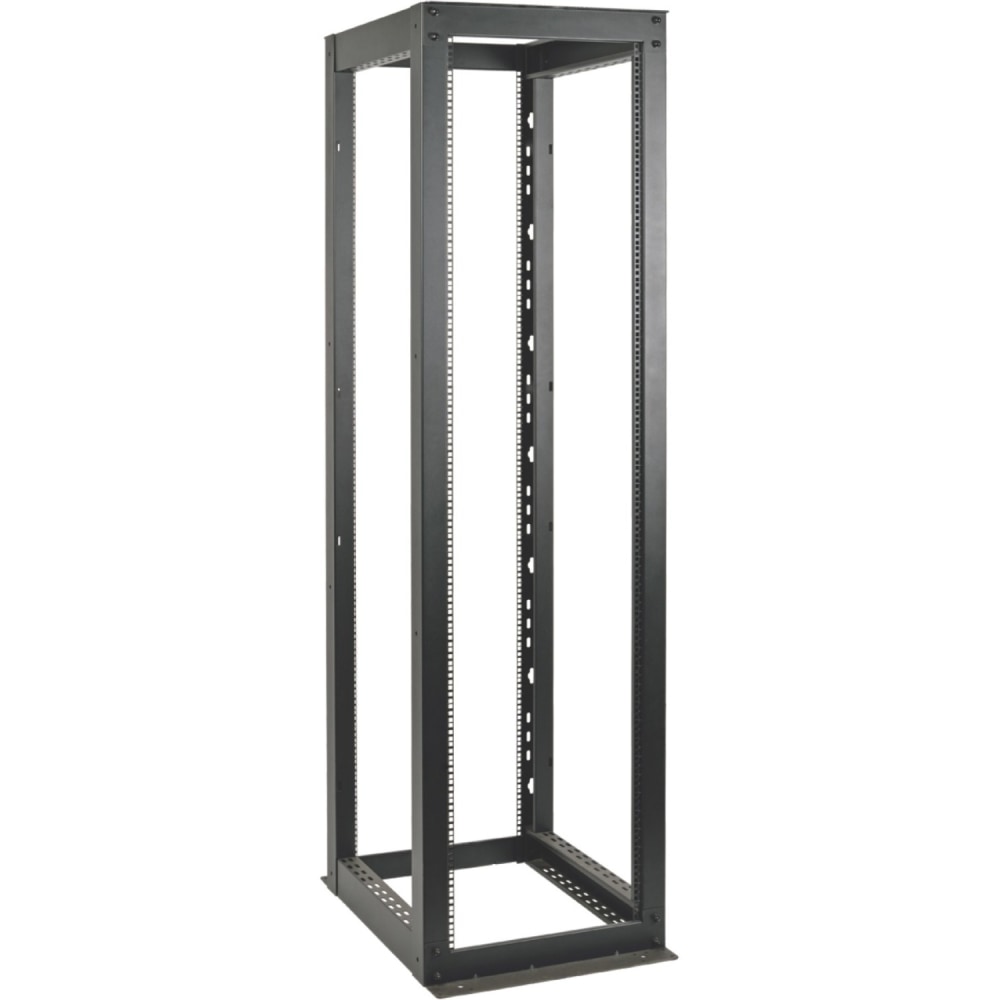 Tripp Lite 48U 4-Post Open Frame Rack Cabinet Heavy Duty 3000lb Capacity - 48U Rack Height x 19in Rack Width x 35.25in Rack Depth - Black Powder Coat - Cold-rolled Steel (CRS) - 3000 lb Dynamic/Rolling Weight Capacity MPN:SR4POST48HD