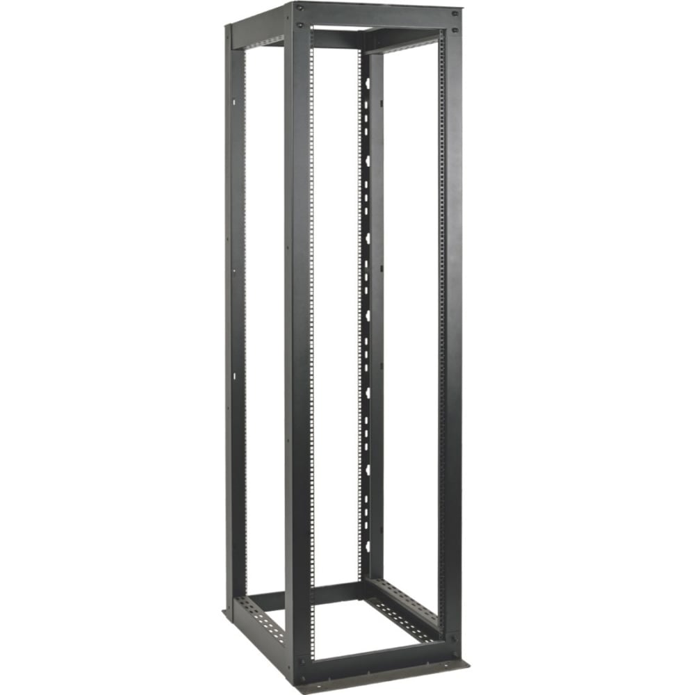 Tripp Lite 52U 4-Post Open Frame Rack Cabinet Heavy Duty 3000lb Capacity - 52U Rack Height x 19in Rack Width x 35.25in Rack Depth - Black Powder Coat - Cold-rolled Steel (CRS) - 3000 lb Dynamic/Rolling Weight Capacity MPN:SR4POST52HD