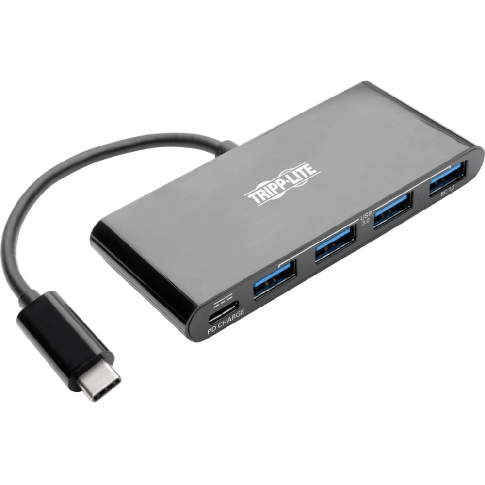 Eaton Tripp Lite series 4-Port USB C Hub Adapter w 4x USB-A & USB Type C PD Charging Black Thunderbolt 3 Compatible - Hub - 4 x SuperSpeed USB 3.0 + 1 x USB-C - desktop (Min Order Qty 2) MPN:U460-004-4AB-C