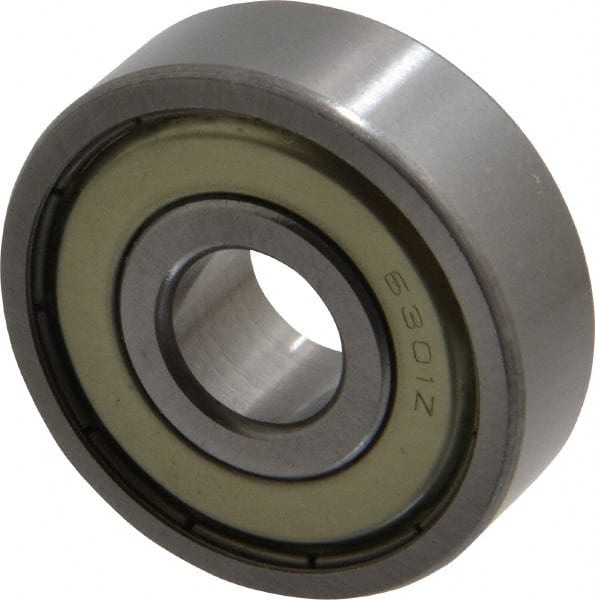 Deep Groove Ball Bearing: 37 mm OD, Double Shield MPN:6301 ZZC3 PRX