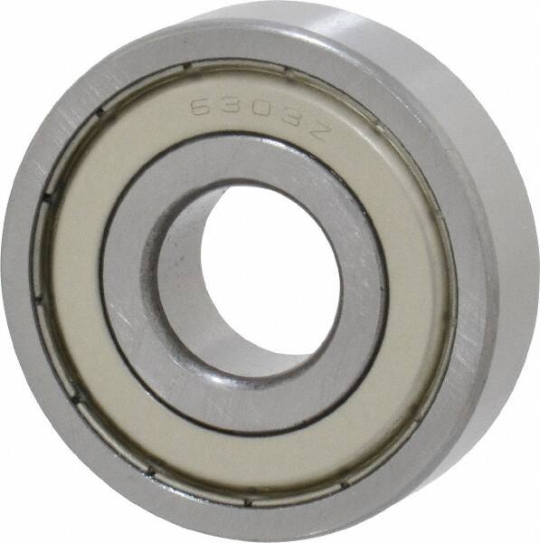 Deep Groove Ball Bearing: 47 mm OD, Double Shield MPN:6303 ZZC3 PRX