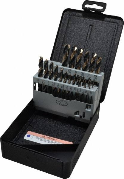 Drill Bit Set:  Maintenance Length Drill Bits,  21.0 Pc,  135 deg, High-Speed Steel MPN:090549