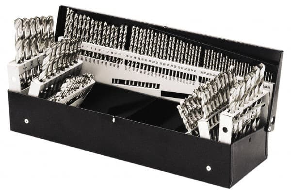 Drill Bit Set: Jobber Length Drill Bits, 115 Pc, 0.04