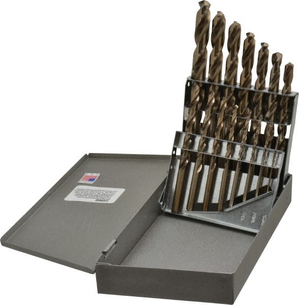 Drill Bit Set: Jobber Length Drill Bits, 15 Pc, 135 ° MPN:099826