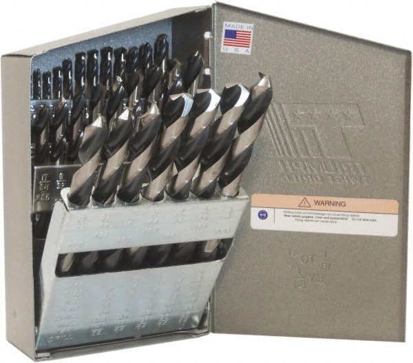 Drill Bit Set:  Jobber Length Drill Bits,  115.0 Pc,  135 deg, High-Speed Steel MPN:090196