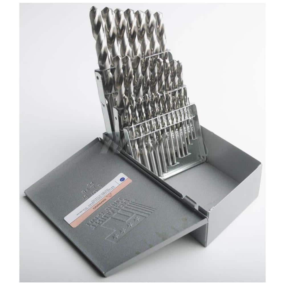 Drill Bit Set: Jobber Length Drill Bits, 20 Pc, 0.0135