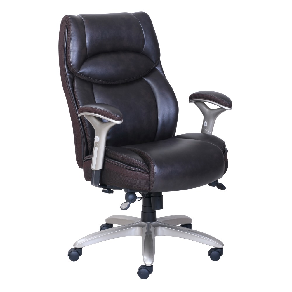 Serta Smart Layers Jennings Big & Tall Ergonomic Bonded Leather High-Back Executive Office Chair, Brown MPN:47316