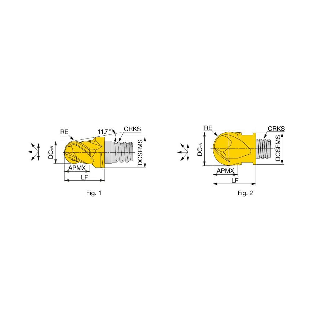 Ball End Mill Heads, Mill Diameter (Inch): 1, Mill Diameter (Decimal Inch): 1.0000, Number of Flutes: 4, Length of Cut (Inch): 0.8600 in, Connection Type: S15 MPN:6717398