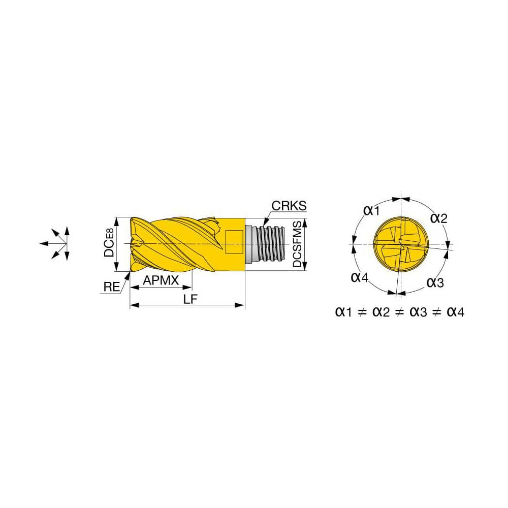 Corner Radius End Mill Head: 4 Flutes MPN:6787795