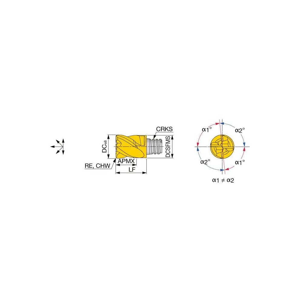 Corner Radius End Mill Head: 4 Flutes MPN:6840495