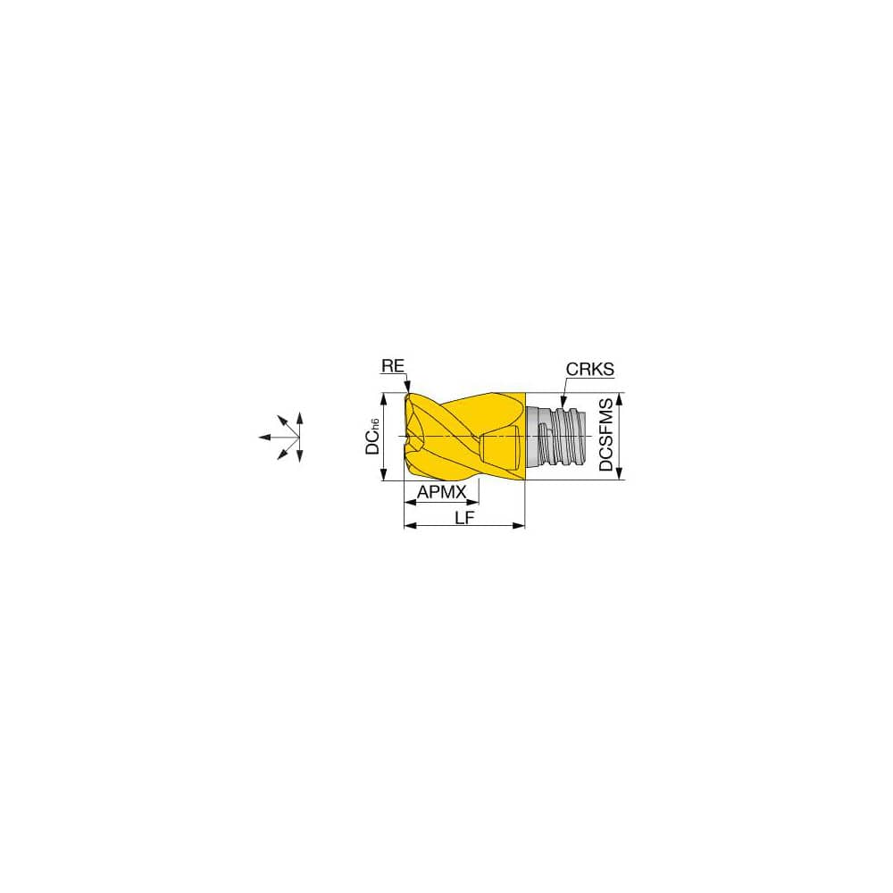 Corner Radius End Mill Head: 3 Flutes MPN:6840497