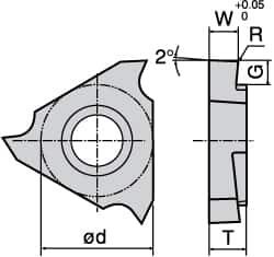 Grooving Insert: JTGR3050F TH10, Solid Carbide MPN:6804979