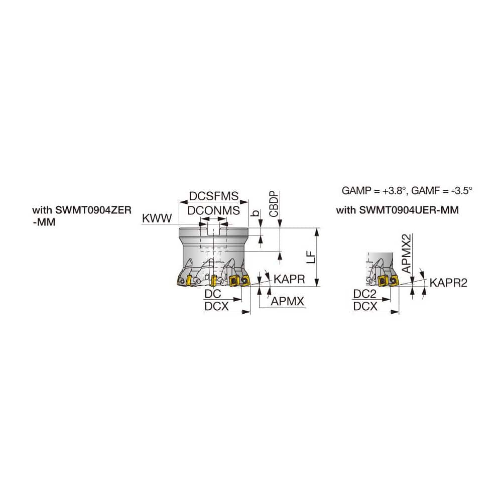 Indexable High-Feed Face Mill: 0.9094 to 1.5