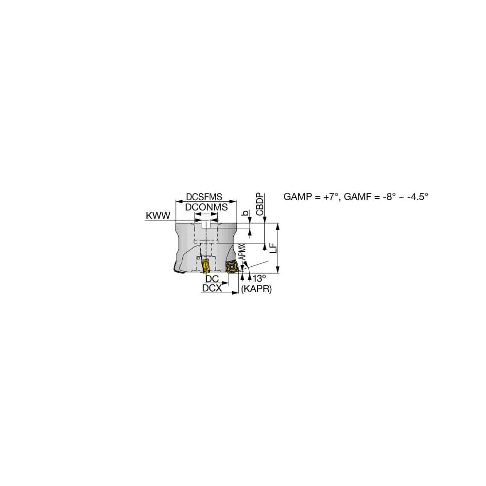 Indexable High-Feed Face Mill: 83.8 to 100 mm Cut Dia, 31.75 mm Arbor Hole MPN:6869962