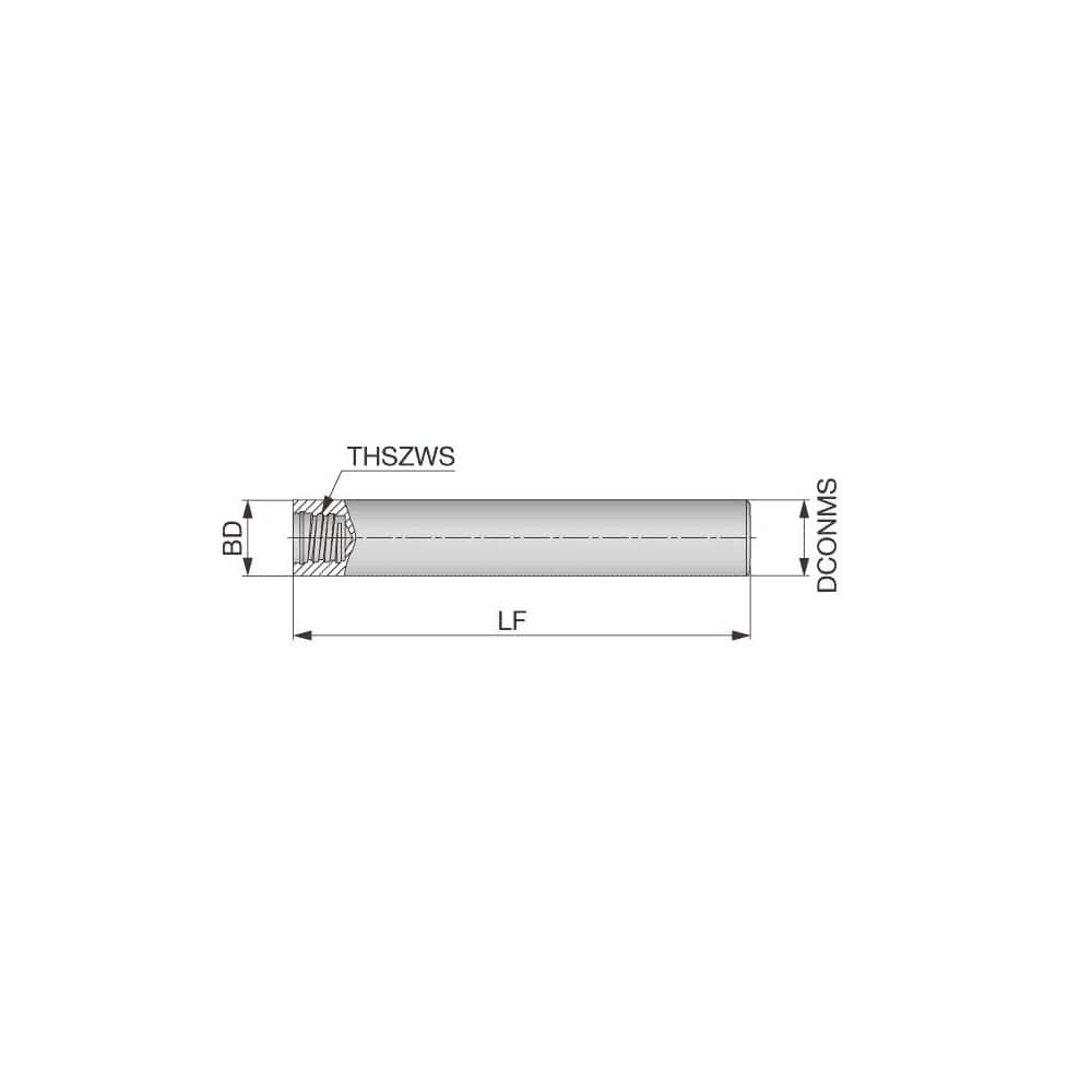 Replaceable Tip Milling Shank: Series VSTD, 6 mm Straight Shank MPN:6848510