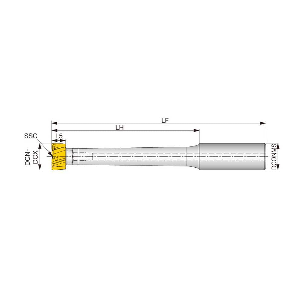 Modular Reamer Bodies, For Use With: T7 , Clamping Method: Axial , Cutting Direction: Neutral , Shank Type: Modular Connection , Shank Diameter: 0.7500  MPN:3338477