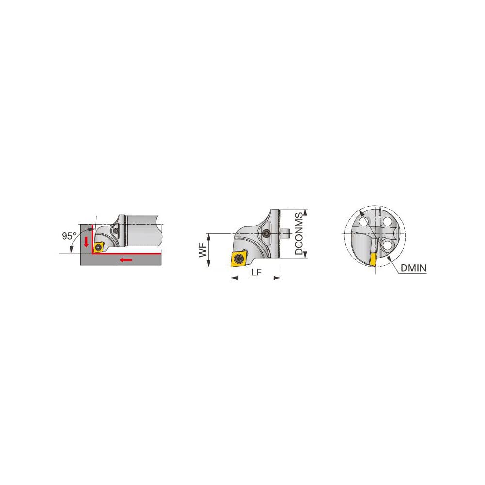 Replaceable Boring Bar Heads, Compatible Insert Style: CCMT, Compatible Insert Size Code: 32.52, Tool Material: Steel, Multi-use Tool: Yes, Lead Angle: 93.000 MPN:3331853