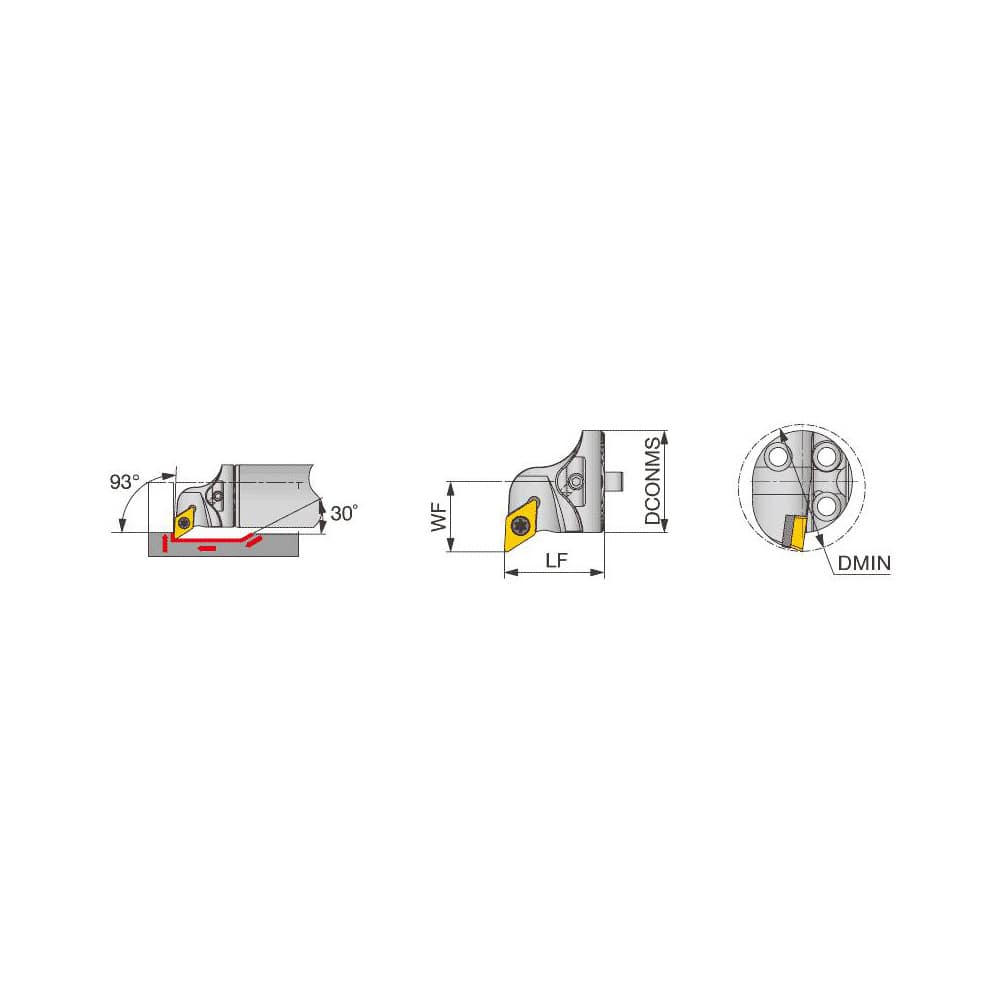 Replaceable Boring Bar Heads, Compatible Insert Style: DCMT, Compatible Insert Size Code: 32.52, Tool Material: Steel, Multi-use Tool: Yes, Lead Angle: 93.000 MPN:3331869