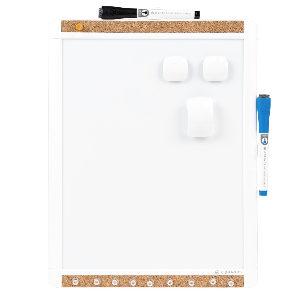 U Brands PINIT Magnetic Dry-Erase Board, Steel, 11in x 14in, White Surface, Plastic Frame (Min Order Qty 6) MPN:702U00-04