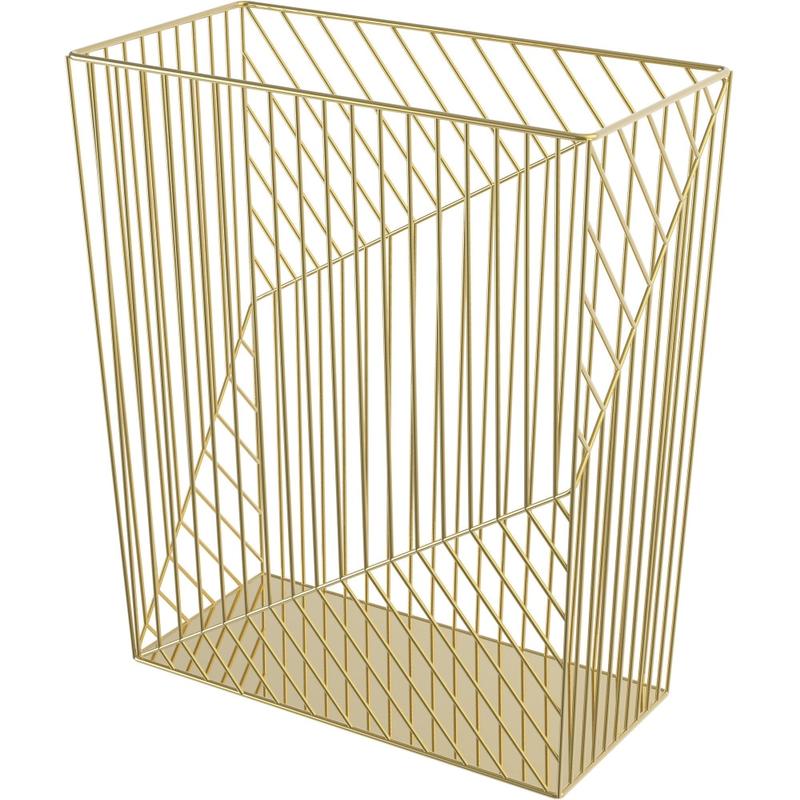 U Brands Metal Wastebasket, Vena Collection, 6 Gallon Capacity, Gold (3232U02-06) - Sturdy, Lightweight - 6.1in Height x 12.2in Width - Metal - Gold (Min Order Qty 2) MPN:3232U0206