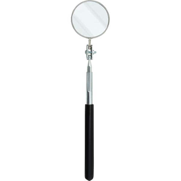 Telescoping Inspection Mirror: Round, Glass Mirror, Vinyl Handle MPN:C-2