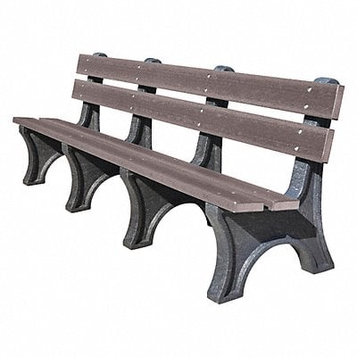 Outdoor Bench 96 in L 10 in Gry Rcycld MPN:21-GRY8