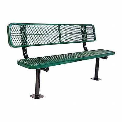 Surface Mnt Park Bench W/ Back Green MPN:940SM-V6-GREEN