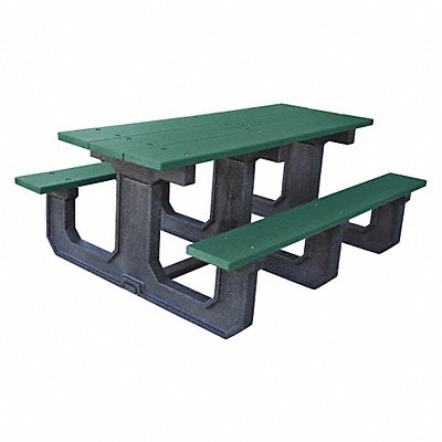 Picnic Table Green 72 in W Rectangular MPN:24-GRN6