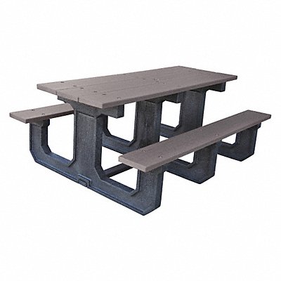 Picnic Table Gray 72 in W Rectangular MPN:24-GRY6