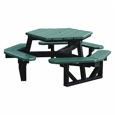 Picnic Table Green 72 in W Hexagon MPN:26-HEX-GRN