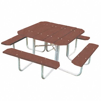 Picnic Table 76 W x76 D Brown MPN:358-BRN48