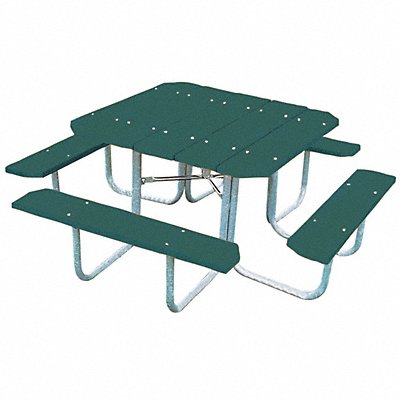 Picnic Table 76 W x76 D Green MPN:358-GRN48