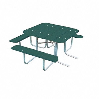 Picnic Table 76 W x63 D Green MPN:358H-GRN48