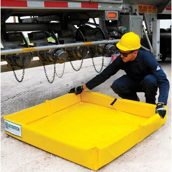 Containment Collapsible Berm & Mini-Foam Wall: 75 gal Capacity, 4' Long, 6' Wide, 6
