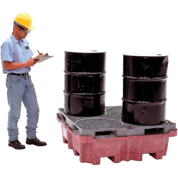 Spill Pallet: 4 Drum, 85 gal, 6,500 lb, Polyethylene MPN:0801