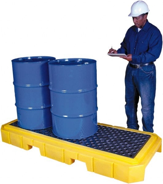 Spill Pallet: 3 Drum, 66 gal, 4,500 lb, Polyethylene MPN:9627