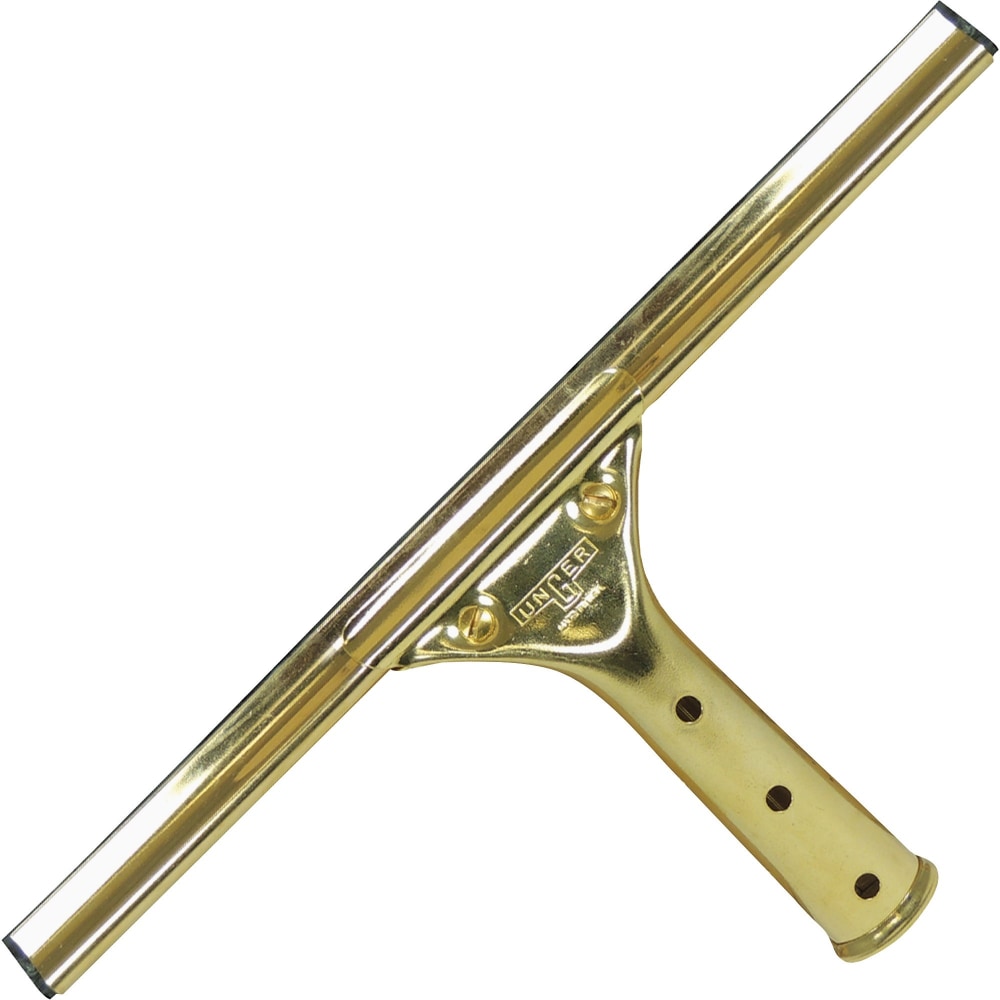 Unger 12in GoldenClip Brass Squeegee - 12in Length - Screw Lock Handle - Brass - 10 / Carton MPN:GS300CT