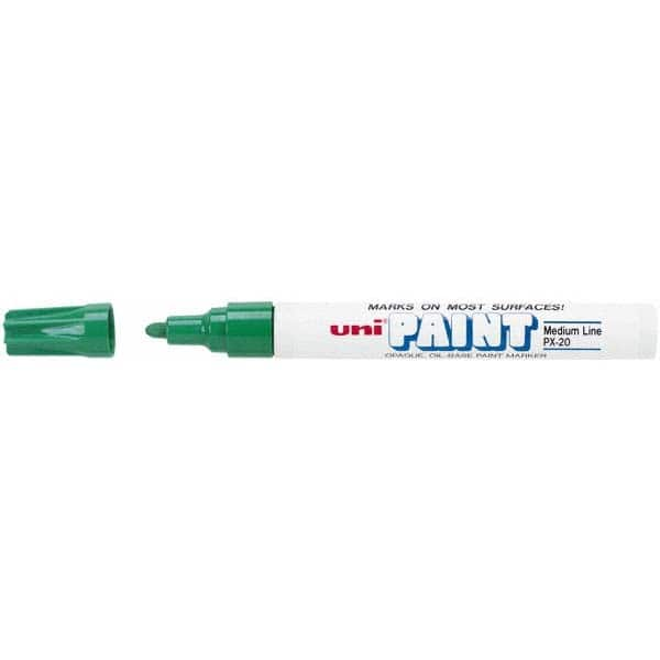 Paint Pen Marker: Green, Oil-Based, Bullet Point MPN:63604