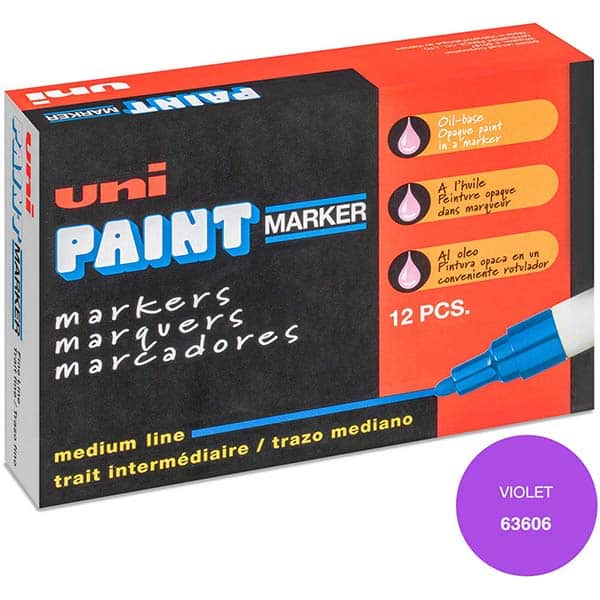 Paint Pen Marker: Violet, Oil-Based, Bullet Point MPN:63606