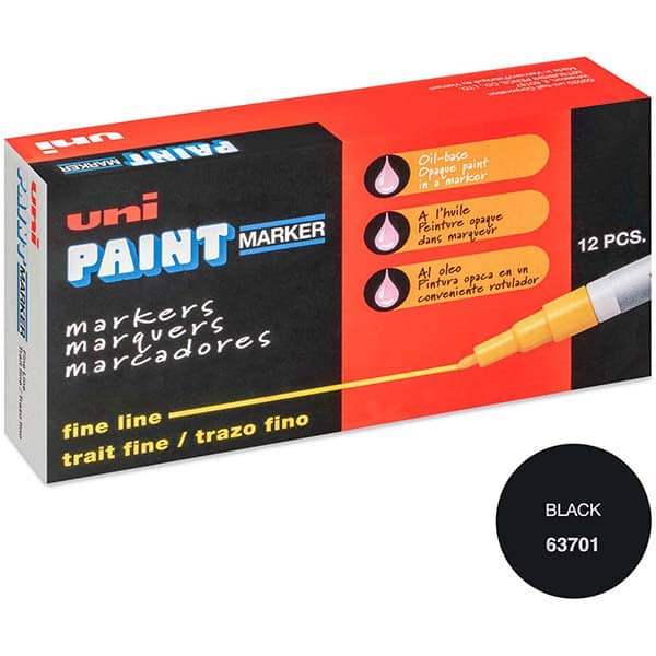 Paint Pen Marker: Black, Oil-Based MPN:63701