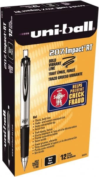 Retractable Pen: 1 mm Tip, Black Ink MPN:65870