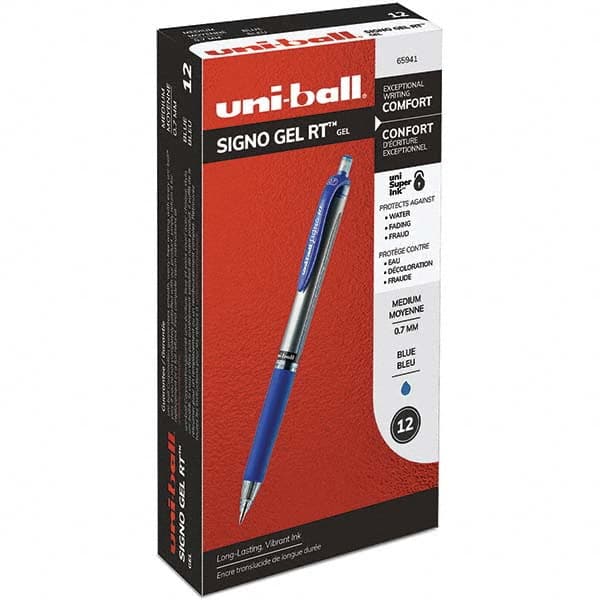 Retractable Pen: 0.7 mm Tip, Blue Ink MPN:65941