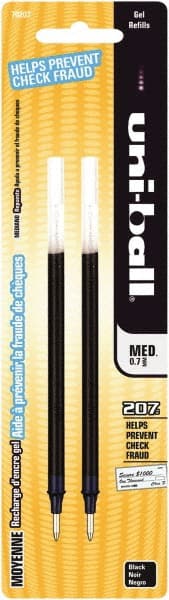 Gel Pen Refill: 0.7 mm Point, Use with Pen, Black MPN:70207PP