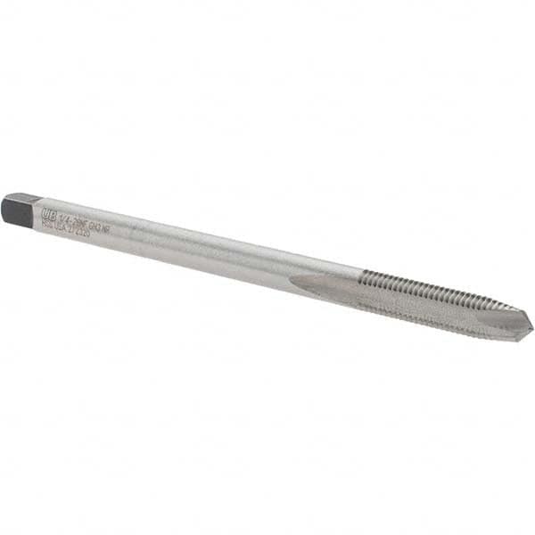 Extension Tap: 1/4-28, 2 Flutes, H3, Bright/Uncoated, High Speed Steel, Spiral Point MPN:6007065